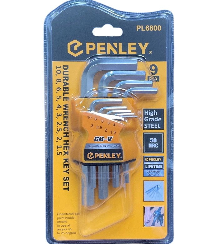 9pc Durable Wrench Hex Key Set Hight Grade Steel DIY Chamfered Ball Point Heads