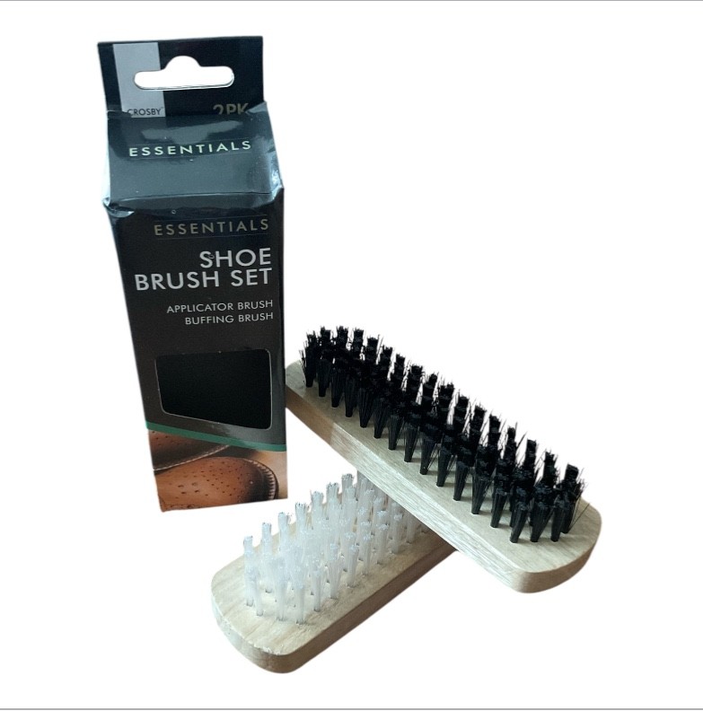 2 Pc SHOE Brush Set Polish Buffing Brush Crosby