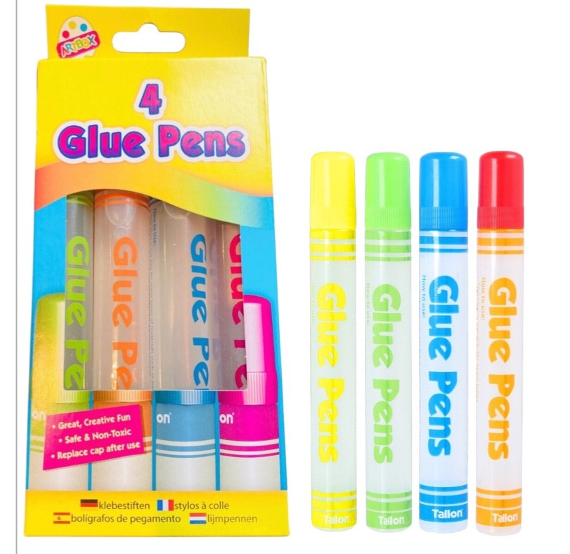 4Pc Glue Pens Water Based Sponge Stick Kids Children Craft Safe DIY Non Toxic