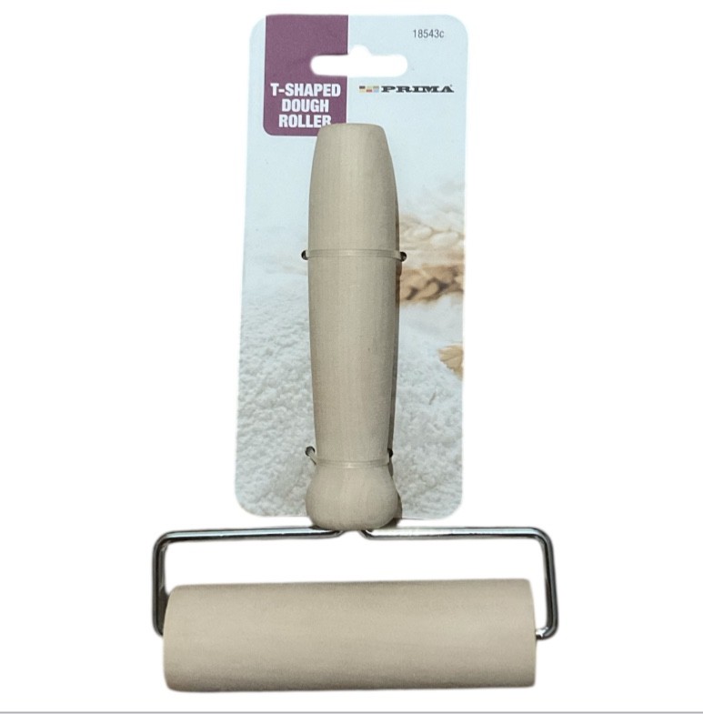 WOODEN T SHAPED DOUGH ROLLER HOUSEHOLD BAKING KITCHEN TOOL PIZZA PASTRY