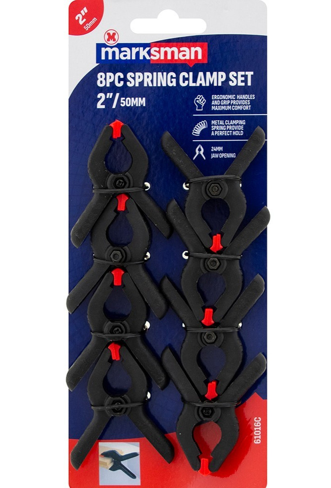 8 Black Spring Clamps 2 inch 50mm Model Making jewellery craft tools small