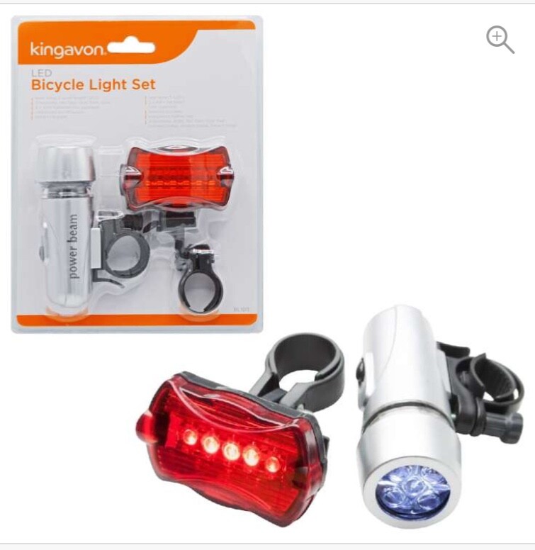 New Bicycle Cycle Bike Power Beam 5 LED Head Light Tail Light Set