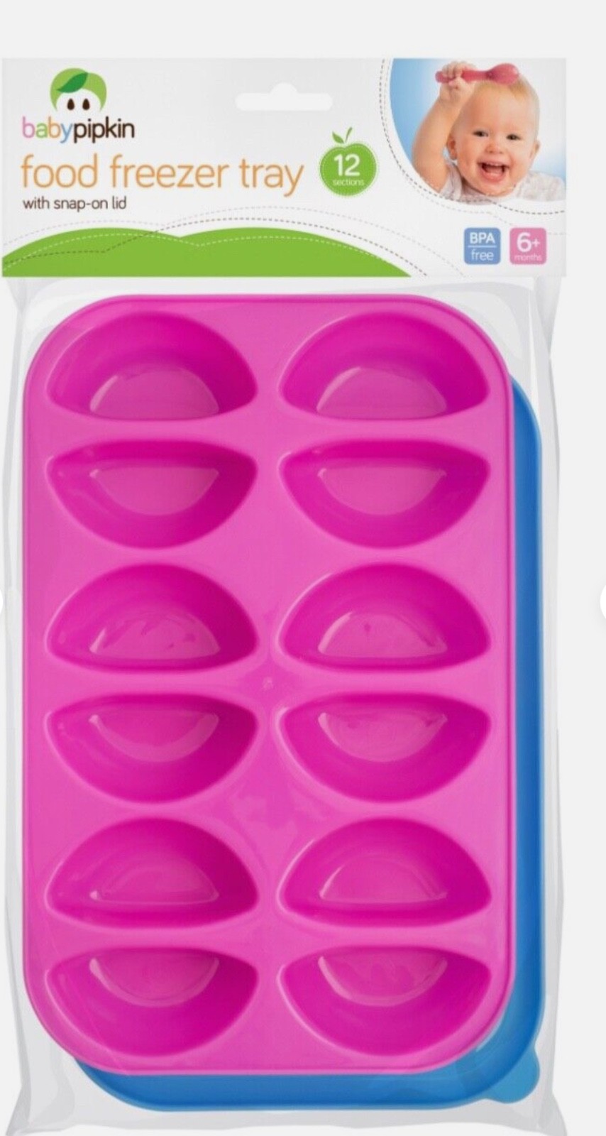 Food Freezer Trays Cubes With Snap On Lids Baby Weaning food Babypipkin