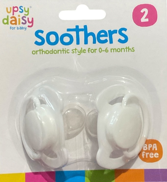 2 Pc Silicone Baby Soothers Orthodontic Style 0-6 Months