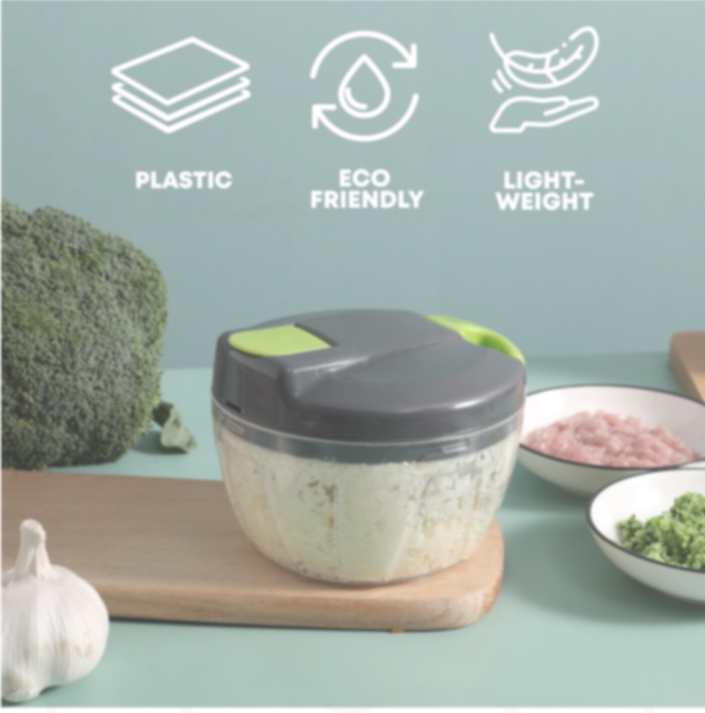SQ professional Pull String Hand Chopper Manual Food Processor