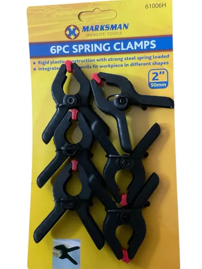 6pc 2”  QUALITY Heavy Duty SPRING CLAMPS Nylon Plastic Quick Grips