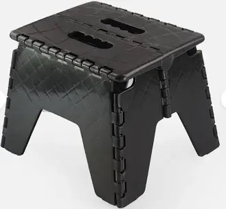 Folding Step Stool Heavy Duty Multi Purpose Foldable (W 25 x H 21 x D 21cm)Black