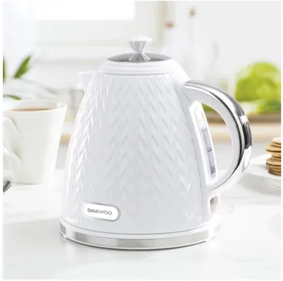 1.7L Electric Jug Kettle Daewoo Argyle Collection Removable Lid & Filter White