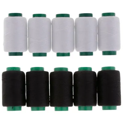10 PCS Practical Sewing Black & White Polyester Thread