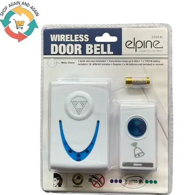 WIRELESS DOOR BELL CORDLESS SOUND LONG RANGE MUSIC CHOICE BATTERIES CHIME HOME