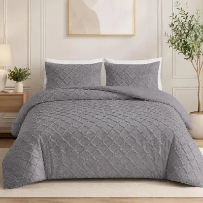 Polycotton Printed Duvet Cover Mari - Double / Beige