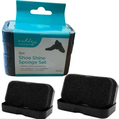 2Pc Shoe Shine Sponge Set Kit Leather Cleaner Polish Shining Boots Shoes