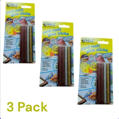 3 Pack X 14 Glitter Glue Sticks Hot Melt Glue 5 colours