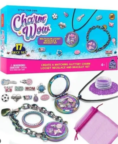 17pc CharmWow Jewellery Making Kit – Lockets & Charms