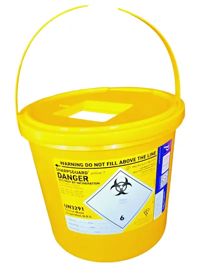 7L Sharps Bin Container Storage Sharpsguard Yellow Daniel’s Medical Tattoo