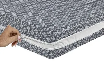 Jersey Stripe Mattress Cover (Waterproof) - Super King / Grey