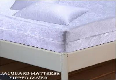 Jacquard Flower Mattress Cover - 4ft Small Double / White