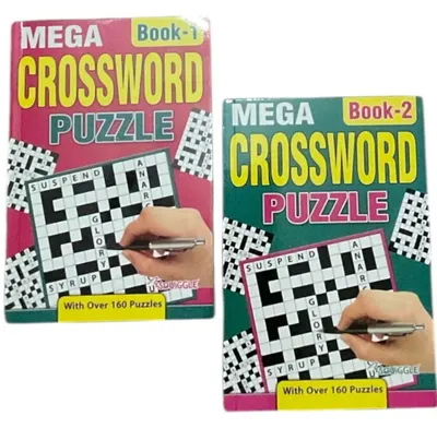 2 x Crossword Puzzle Book Books Mega 320 Powerful Puzzles Brain Activity A5 Page