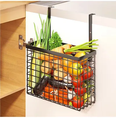 Metal Cabinet Sink Basket Door Storage with Hanger