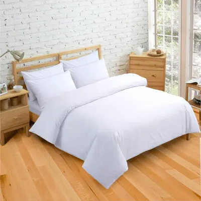 Stripe Duvet Cover with Flap - Double / Plain