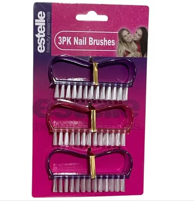 3pc Plastic Nail Brushes Mix Colour Hand Scrubbing Cleaning Brush Dust Remover