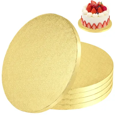 5Pcs Cake Drum Boards Gold Cake Board Bulk Round Cake Base 30cm( 12”)