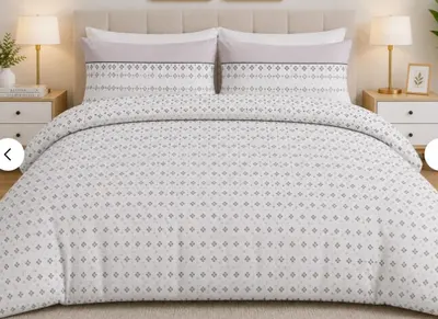 Polycotton Printed Duvet Cover Tree - Double / Beige
