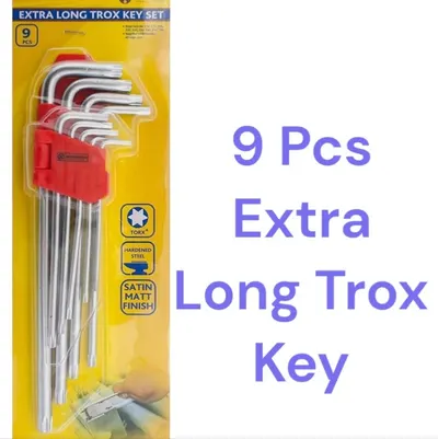 9PC EXTRA LONG TORX KEY SET HEAVY DUTY HARD STEEL SECURITY SPANNER TOOL T10 -T50