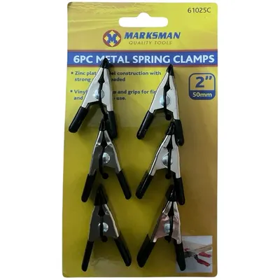 6 pc MINI Metal SPRING CLAMP SET 2 “METAL MICRO SPRING CLAMP CLIPS
