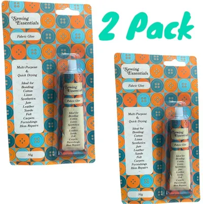 2 x 50ml Fabric Glue Super Strong Quick Bond Washable Textile Sewing Fast Repair