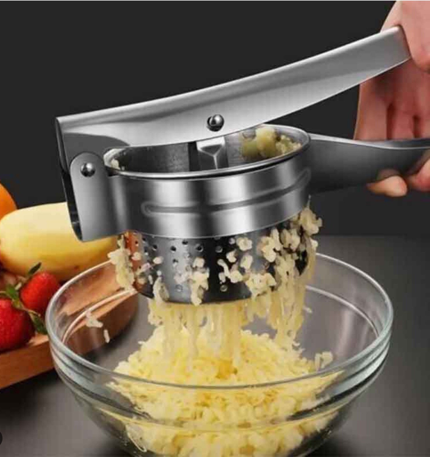 Heavy Duty Steel Potato Ricer Puree Masher Juicer Vegetable Fruit Press Maker UK