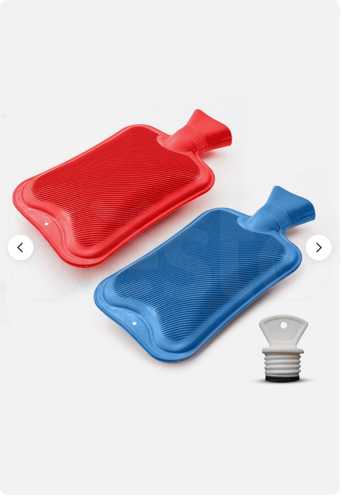 2pc 2L Natural Rubber Hot Water Bottles
