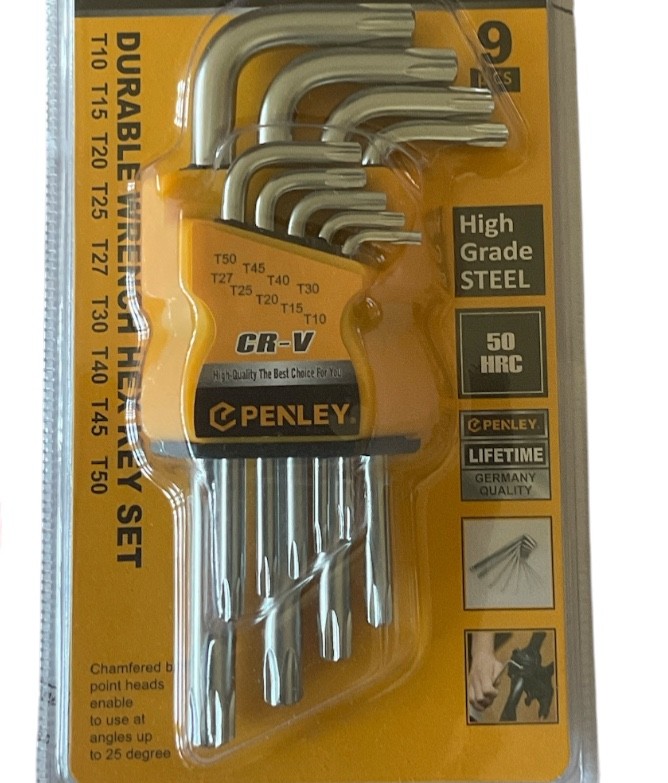9pc Durable Wrench Hex Key Set Hight Grade Steel DIY Chamfered Ball Point Heads