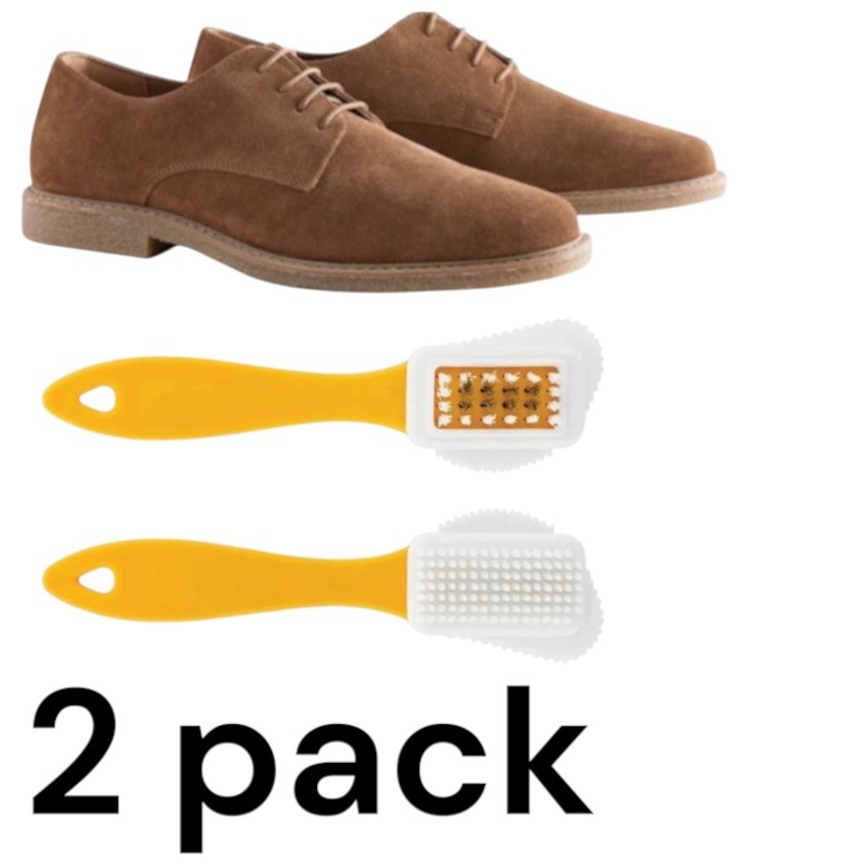 2Pack Suede Multipurpose Brush 3-Side Cleaning Brush Suede Leather Nubuck Shoes