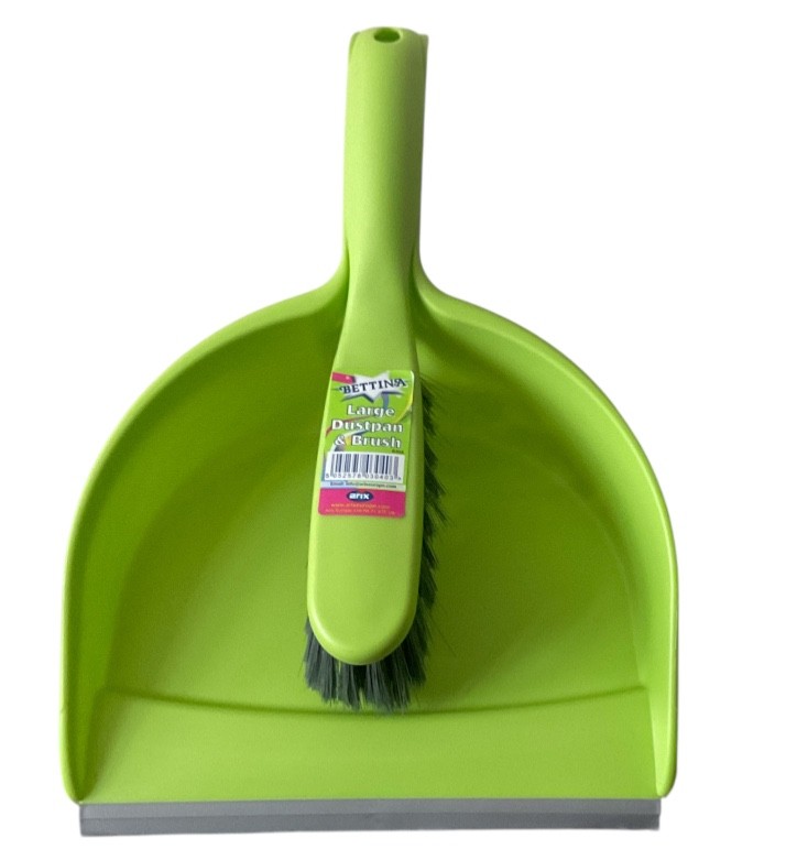 Large Dustpan & Soft Brush Set Plastic Hand Dust Pan Home Cleaning Green
