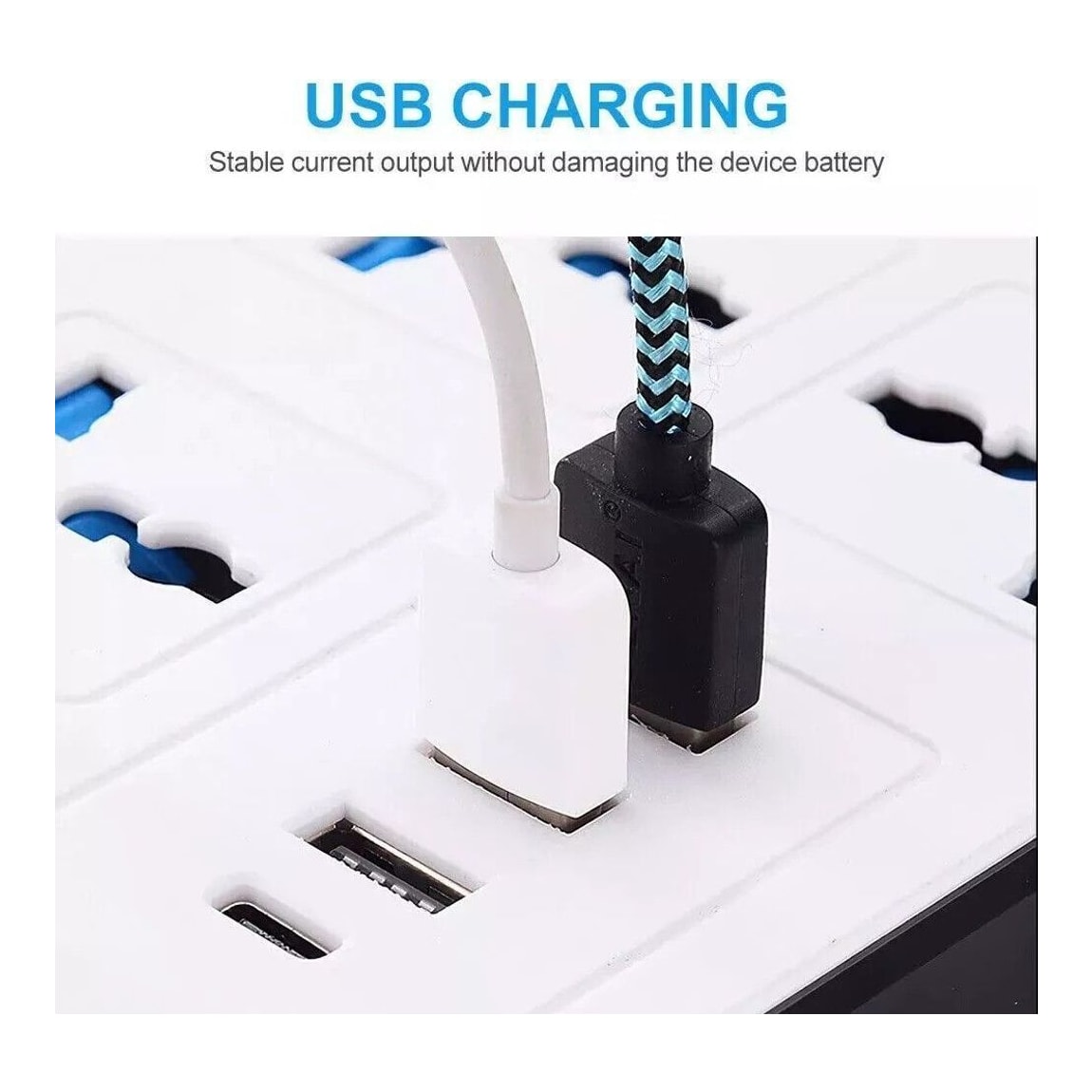 Free Postage Extension Lead Cable Electric Mains Power 6 Gang 3 USB 1 Type-C — photo 5