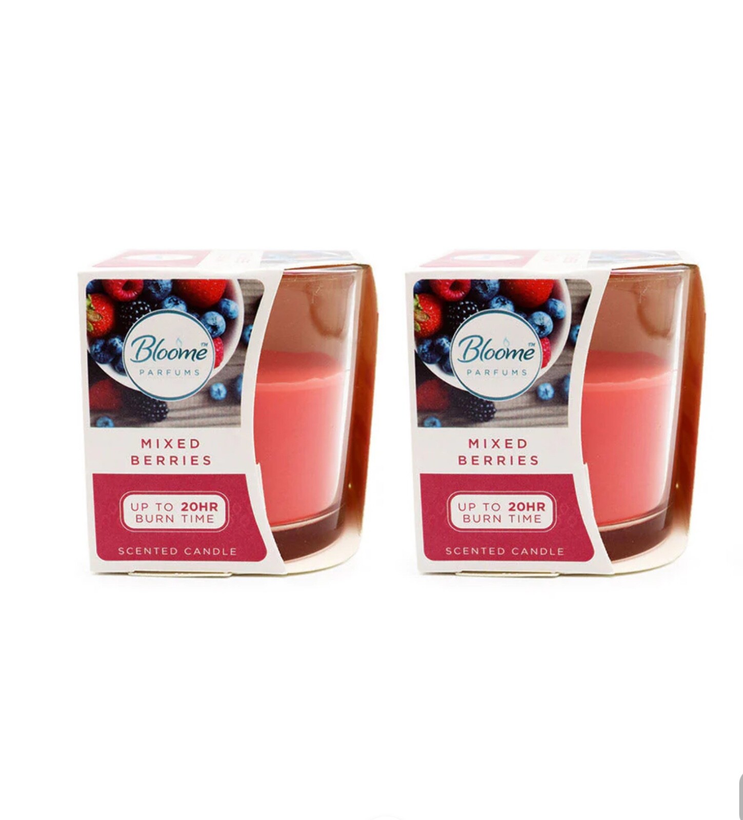 2 Pc Scented Candles In Glass Jar Fragrance Aromatic 20 Hr Burn Time