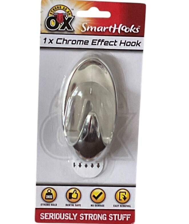 Chrome Effect Adhesive HookTowel Holder Wall Door Stainless Steel Coat Bathroom