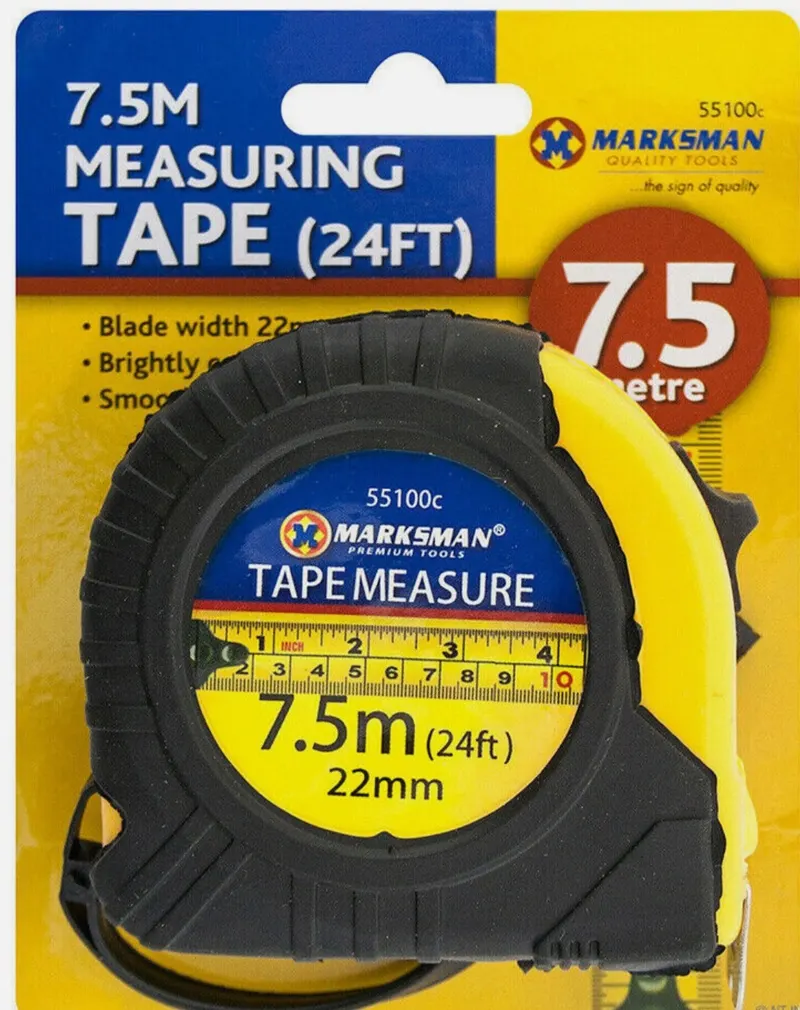 7.5M MEASURING TAPE MEASURER 24FT GRIP SAFETY BUILDERS CARPENTER WORKSHOP TOOL
