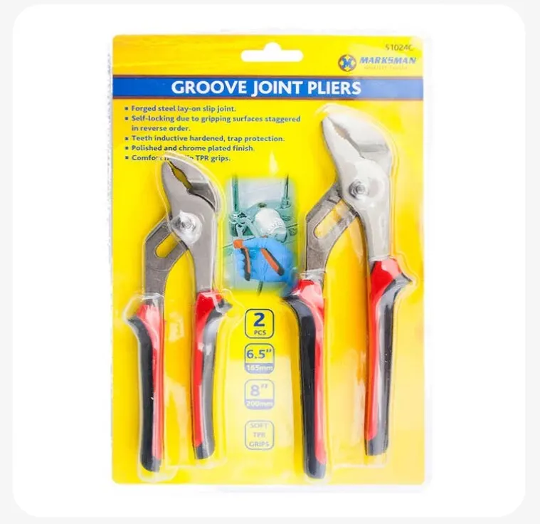 New Set Of 2 Grove Joint Plier Adjustable Water Pump Heavy Duty Wrench Tool Plum