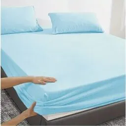 76/66 PC Cotton Fitted Sheet - Double / White