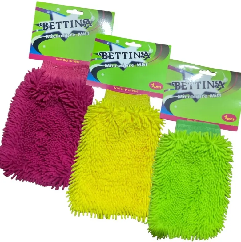 Microfibre Mitt Cleaning Wet And Dry Surfaces Car Wash Furniture,Random Colour