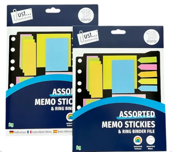 2 Pack Neon Sticky Notes & Page Markers Folder