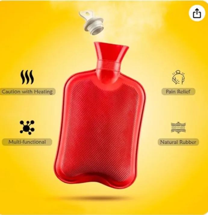 2L Large Natural Rubber Hot Water Bottle Winter Heat Therapy Pain Relief Warmer