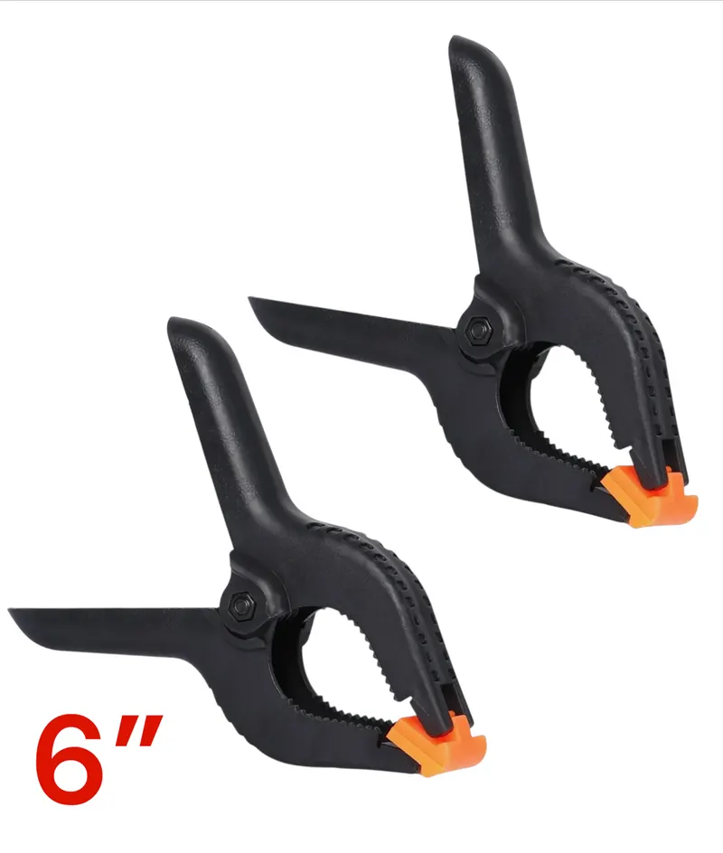 2 pc 6" Spring Clamps Plastic Body Heavy Duty Flexible Pivoting Pads 150mm DIY