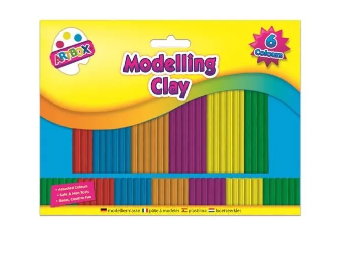 Set 6 Colours Modelling Clay Soft Craft Clay Non Dry Reusable Kids Hobby Artbox