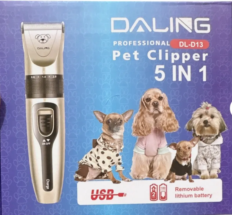5-in-1 Rechargeable Cordless Battery Powered Professional Pet Clipper Set Daling
