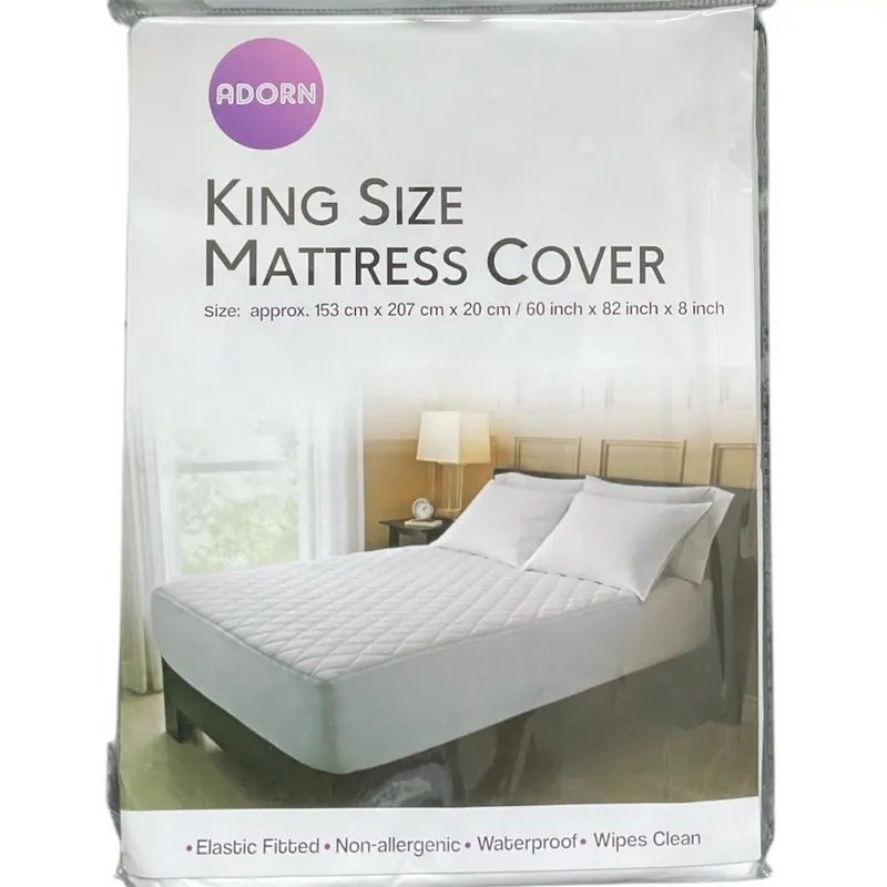 KING WATERPROOF MATTRESS PROTECTOR COVER MACHINE WASHABLE NON-ALLERGENIC