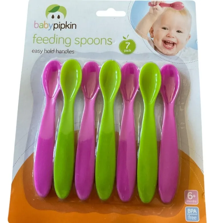 7Pc BABY FEEDING SPOONS BABY PIPKIN CHILD KIDS TODDLER FEEDING CUTLERY SPOONS