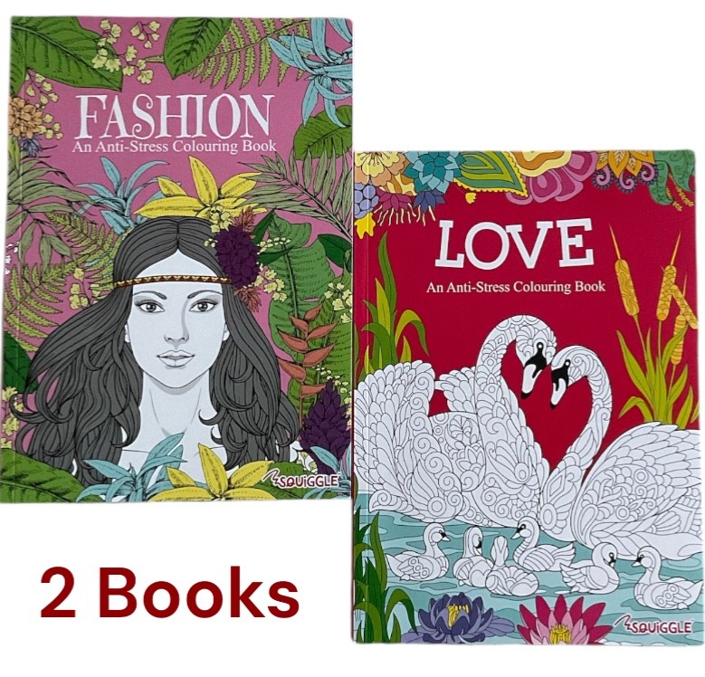 2 ADULT ANTI-STRESS COLOURING BOOK MIND RELAXING BOOKS  COLOUR THERAPY ANY AGES